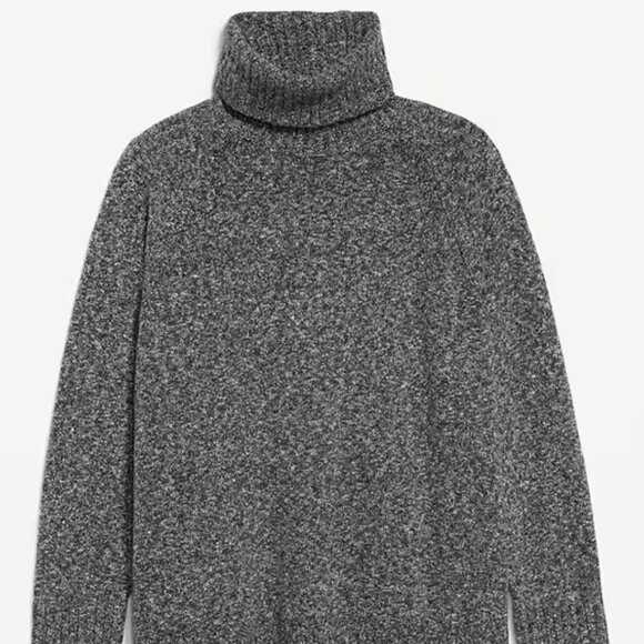 Old Navy Black Marl SoSoft Turtleneck Tunic Sweater/NWT/L - Picture 4 of 15